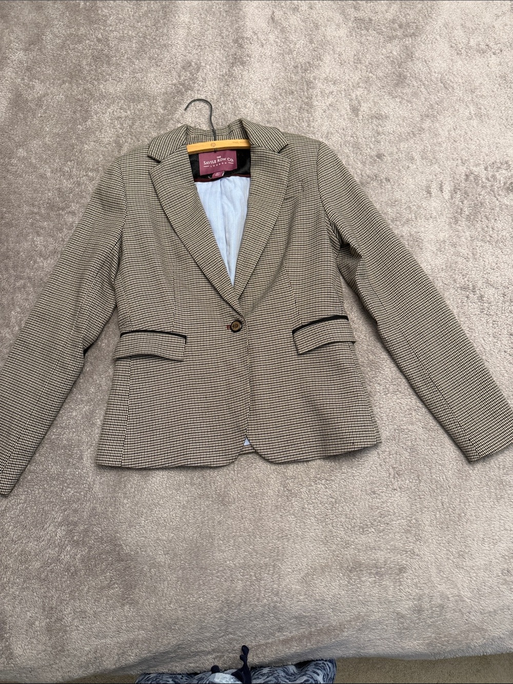 The Savile Row Co. London Classic Houndstooth Single-Button Blazer, women, S